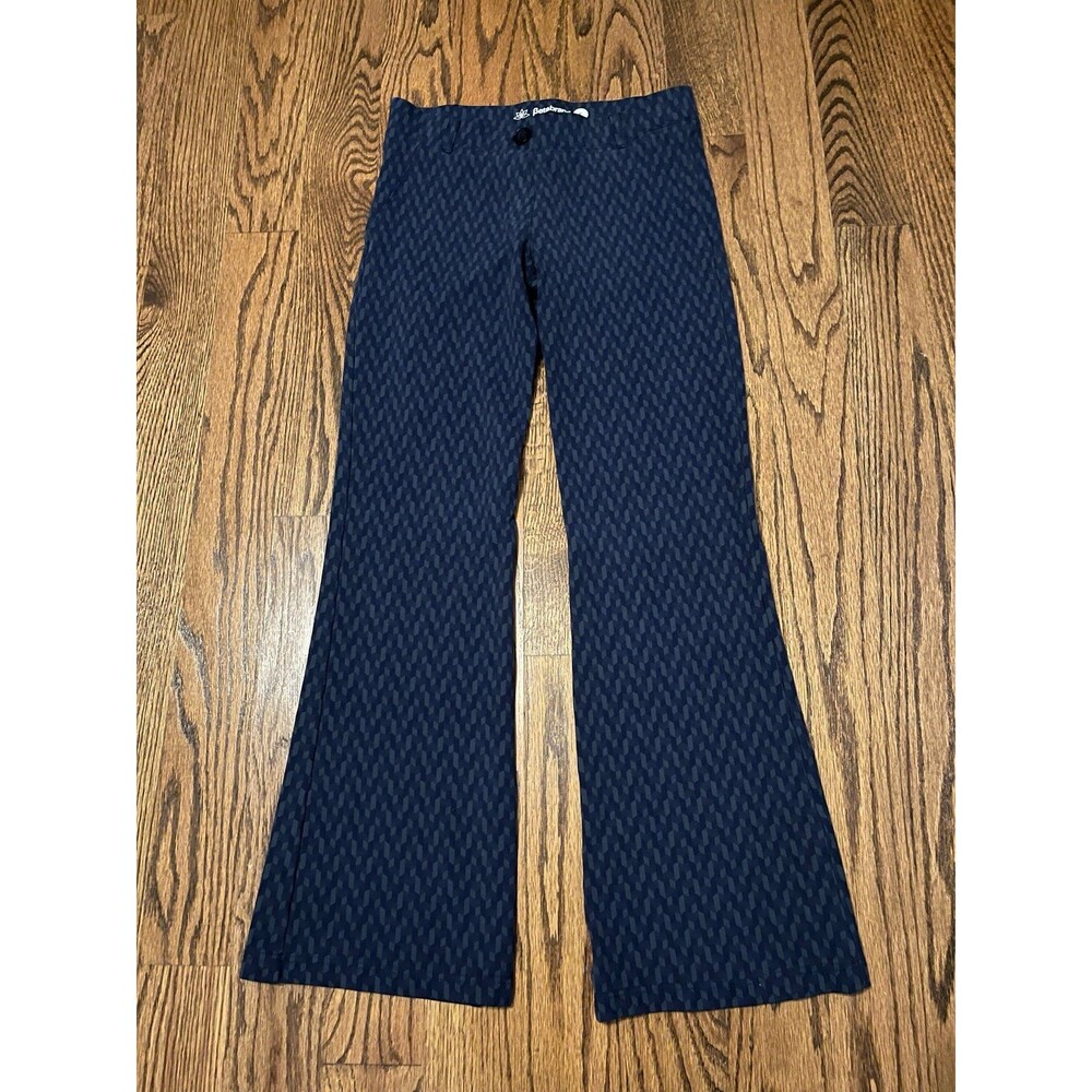 Betabrand Blue Geometric Classic Yoga Pant Bootcut Pull On Stretch Women’s Small